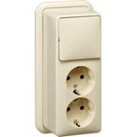 Combinatie schakelaar/wandcontactdoos Gira 018610 Combinatie schakelaar/wandcontactdoos Gira 018610